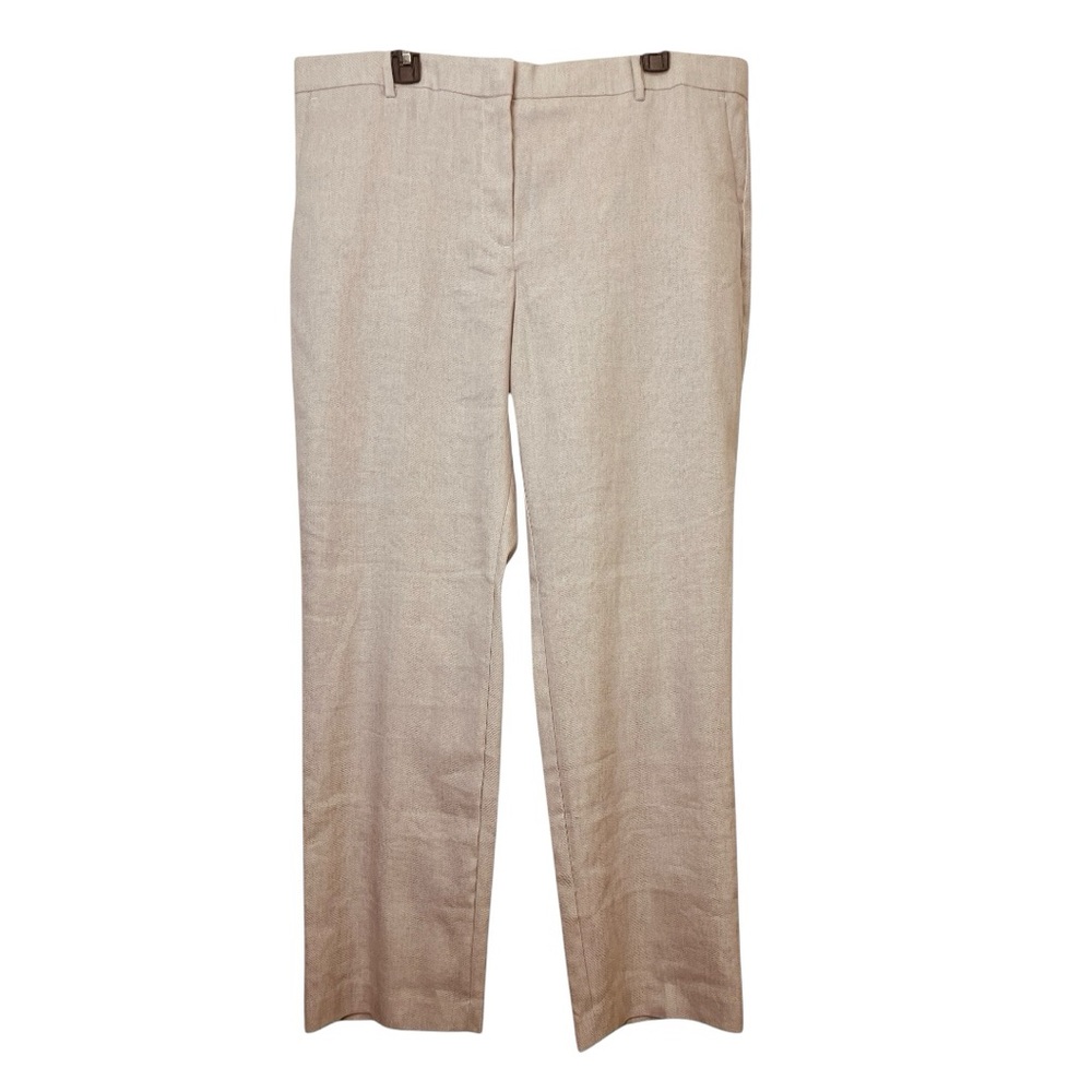 Ann Taylor Mid Rise Linen blend Women’s Pants Sz 16 Light Tan, Full length